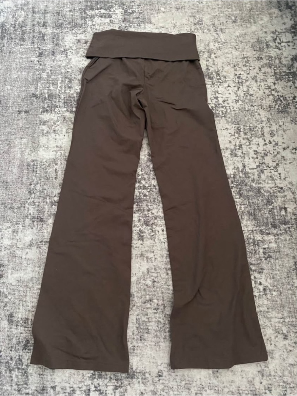 H&M Fold-Over Waist Wide Leg Pants in Brown